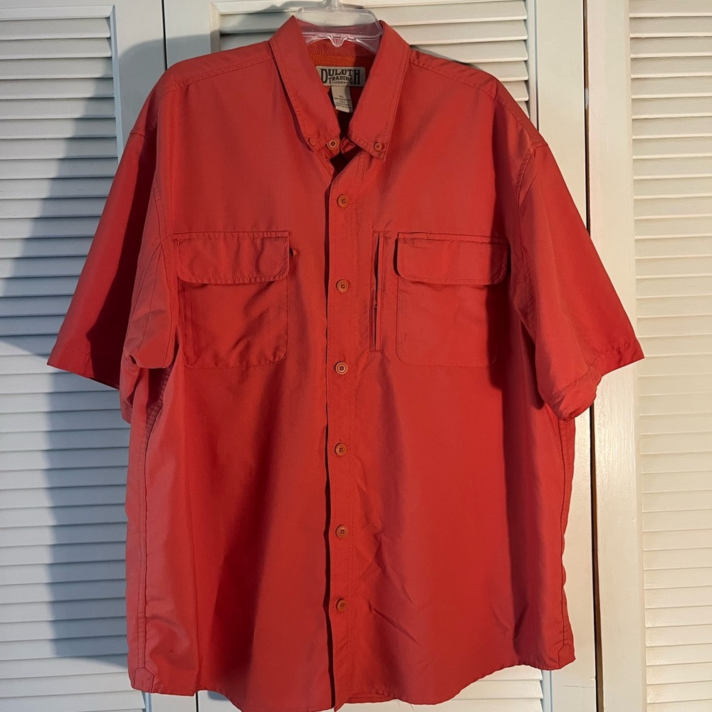 Duluth Trading Co Men's Brick orange Button-Down Shirt. Excellent condition.